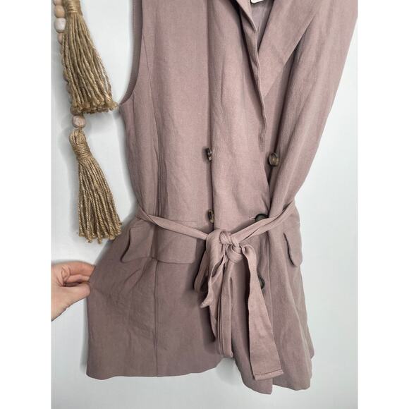 NWT Free People Olivia Vest Womens Small Tan Beige - Picture 7 of 12